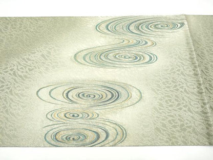 平和屋着物●太鼓柄袋帯　流水文　金糸　正絹　逸品　CABG6355hy