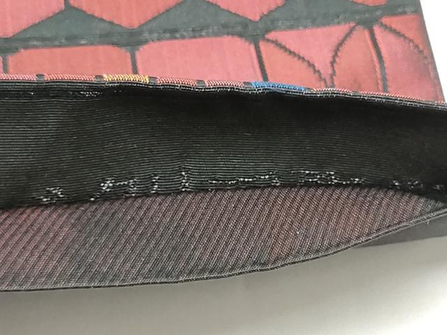 平和屋着物○皆川泰蔵 染色家 六通柄袋帯 幾何学文様