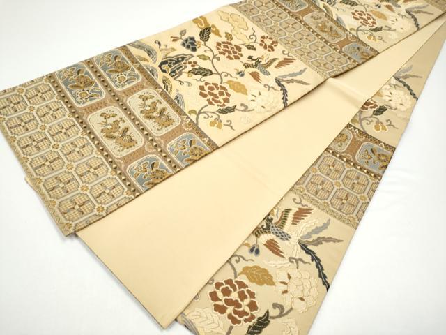平和屋着物●六通柄袋帯　鳳凰花唐草文　金糸　正絹　逸品　CABG6367hy
