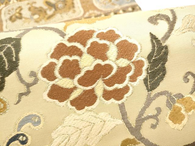 平和屋着物●六通柄袋帯　鳳凰花唐草文　金糸　正絹　逸品　CABG6367hy