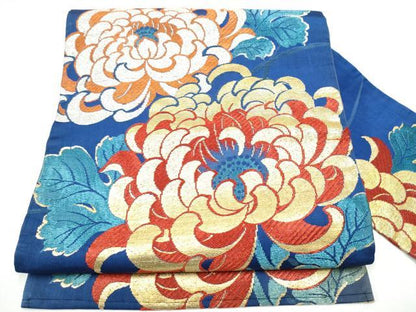 平和屋着物●アンティーク　大正ロマン　九寸名古屋帯　乱菊　金銀糸　正絹　逸品　CABG6389hy