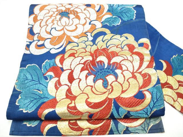 平和屋着物●アンティーク　大正ロマン　九寸名古屋帯　乱菊　金銀糸　正絹　逸品　CABG6389hy