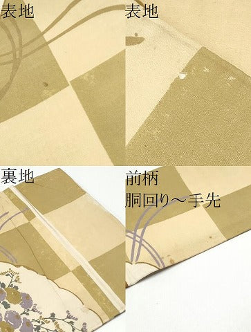 平和屋着物●アンティーク　大正ロマン　九寸名古屋帯　刺繍　扇面草花文　正絹　逸品　CABG6390hy