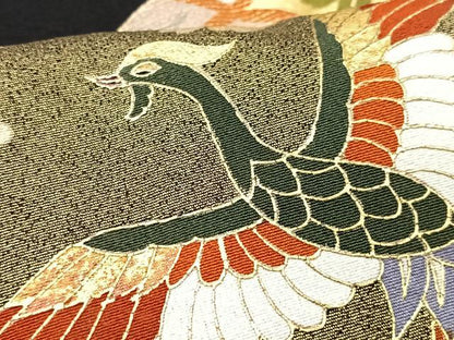 平和屋着物■豪華黒留袖　花鳥文　金彩　正絹　逸品　CABG6406xe