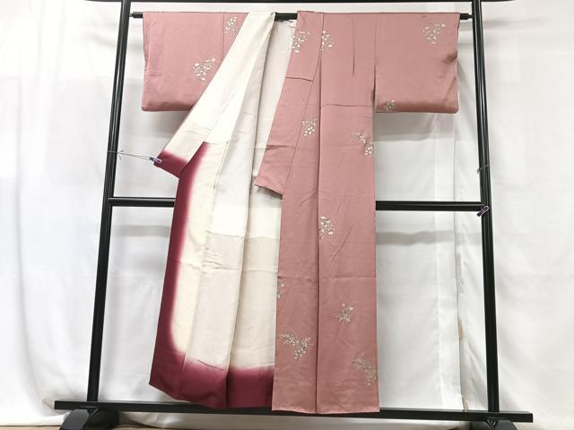 平和屋着物■上質な小紋　草花文　銀彩　正絹　逸品　CABG6412xe