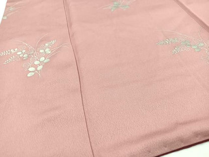 平和屋着物■上質な小紋　草花文　銀彩　正絹　逸品　CABG6412xe