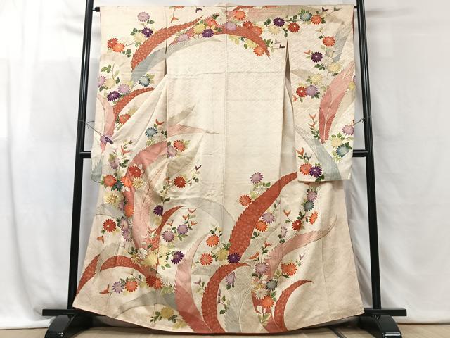 平和屋着物■豪華振袖　刺繍　草花文　金彩　正絹　逸品　CABG6415xe