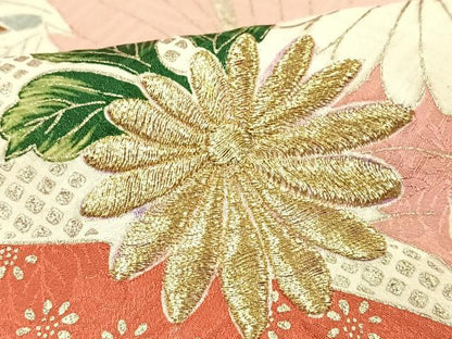 平和屋着物■豪華振袖　刺繍　草花文　金彩　正絹　逸品　CABG6415xe