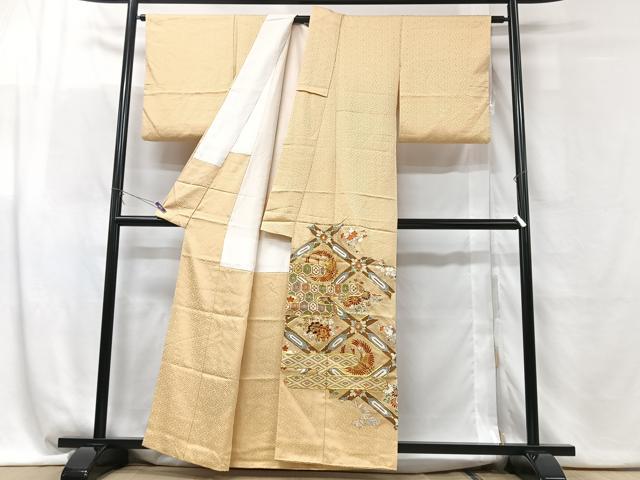 平和屋着物■豪華色留袖　駒刺繍　鳳凰吉祥花文　金彩　正絹　逸品　CABG6418xe