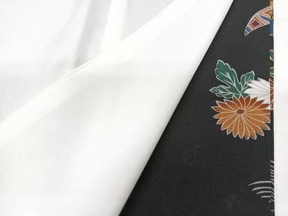 平和屋着物■豪華黒留袖　駒刺繍　飛鶴吉祥花鼓文　金彩　正絹　逸品　CABG6420xe