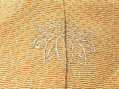平和屋着物■訪問着　草花文　鬼しぼ縮緬　正絹　逸品　CABG6423xe