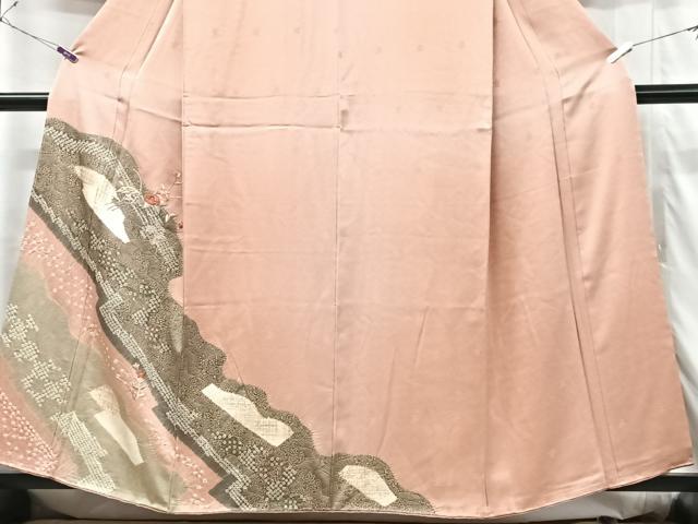 平和屋着物■訪問着　刺繍　絞り　草花文　正絹　逸品　未使用　CABG6429xe