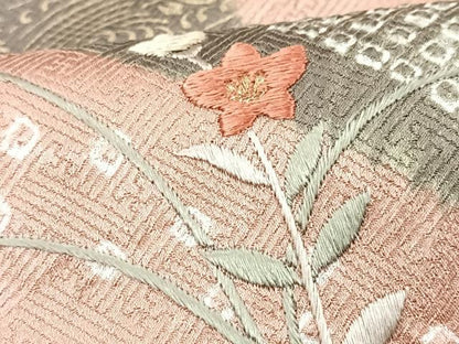 平和屋着物■訪問着　刺繍　絞り　草花文　正絹　逸品　未使用　CABG6429xe