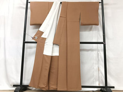 平和屋着物■上質な色無地　丁字染色　正絹　逸品　CABG6436xe