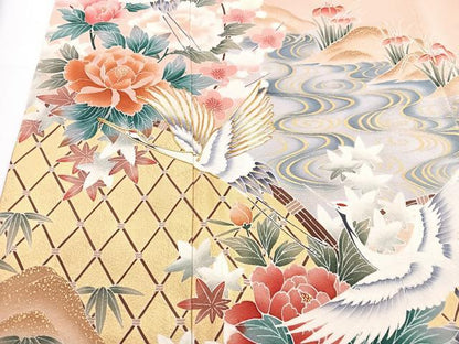 平和屋着物■豪華色留袖　作家物　花鳥文　金彩　正絹　逸品　CABG6444xe