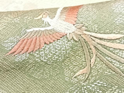 平和屋着物■訪問着　刺繍　鳳凰　暈し染め　鈴乃屋扱い　正絹　逸品　CABG6446xe