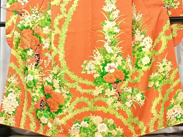 平和屋着物■豪華振袖 駒刺繍 草花文 金糸 正絹 逸品 CABG6452xe