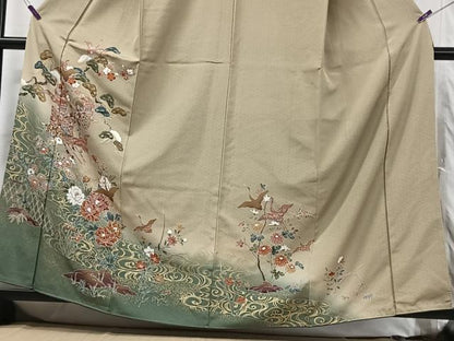 平和屋着物■豪華色留袖 御所車花鳥文 暈し染め 金彩 正絹 逸品 CABG6455xe
