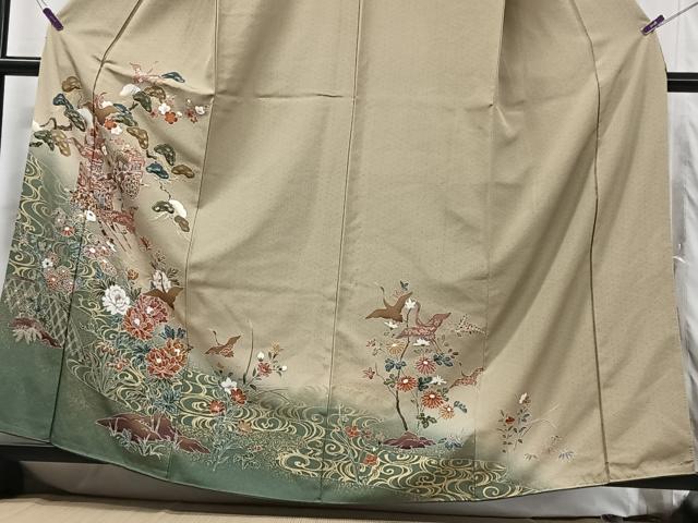平和屋着物■豪華色留袖 御所車花鳥文 暈し染め 金彩 正絹 逸品 CABG6455xe