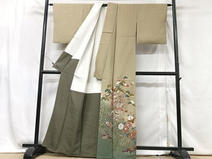 平和屋着物■豪華色留袖 御所車花鳥文 暈し染め 金彩 正絹 逸品 CABG6455xe