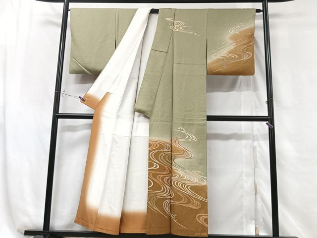 平和屋着物■訪問着 立波文 暈し染め 金彩 正絹 逸品 CABG6459xe