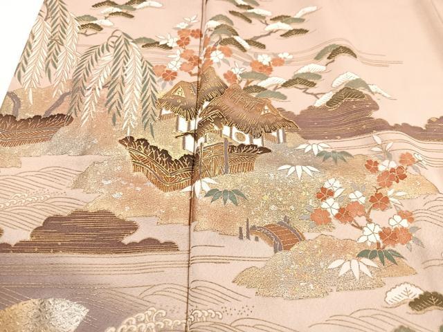 平和屋着物■豪華色留袖 風景文 暈し染め 金彩 正絹 逸品 CABG6460xe