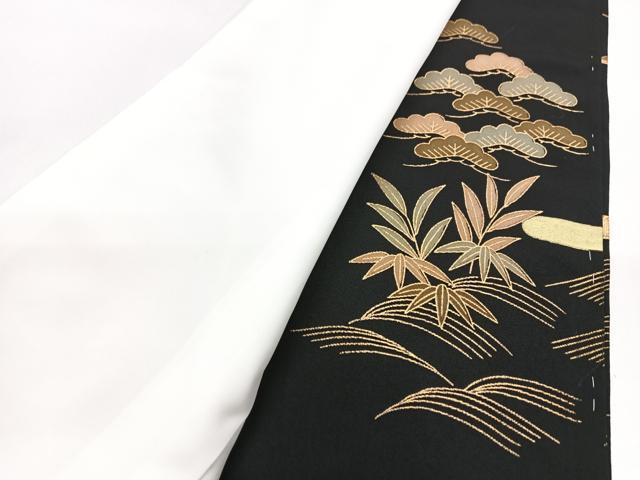 平和屋着物■豪華黒留袖 駒刺繍 御所車浜松文 金彩 正絹 逸品 CABG6464xe