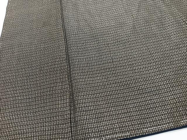 平和屋着物■男性　紬　アンサンブル　格子　正絹　逸品　未使用　CABG6467xe