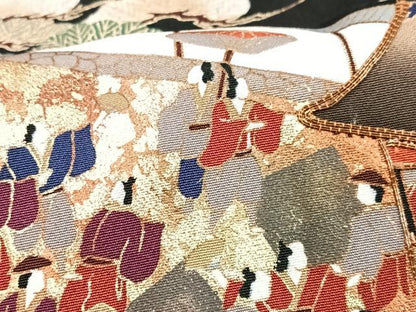 平和屋着物■豪華黒留袖 駒刺繍 人物風景文 金彩 正絹 逸品 CABG6475xe