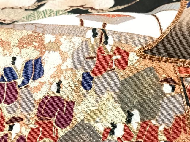 平和屋着物■豪華黒留袖 駒刺繍 人物風景文 金彩 正絹 逸品 CABG6475xe