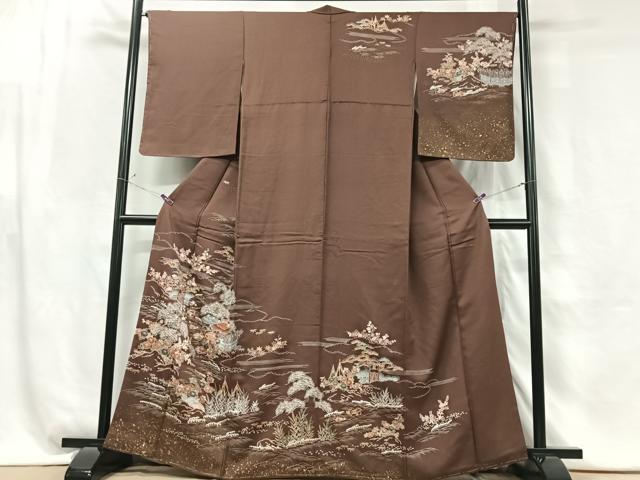 平和屋着物■訪問着　風景花鳥文　金彩　正絹　逸品　未使用　CABG6485xe