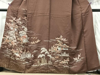 平和屋着物■訪問着　風景花鳥文　金彩　正絹　逸品　未使用　CABG6485xe