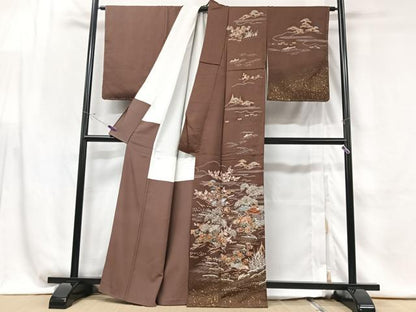 平和屋着物■訪問着　風景花鳥文　金彩　正絹　逸品　未使用　CABG6485xe