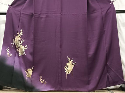 平和屋着物■訪問着　几帳枝花文　暈し染め　金彩　正絹　逸品　CABG6486xe