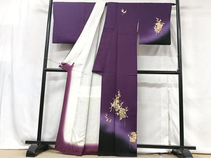 平和屋着物■訪問着　几帳枝花文　暈し染め　金彩　正絹　逸品　CABG6486xe