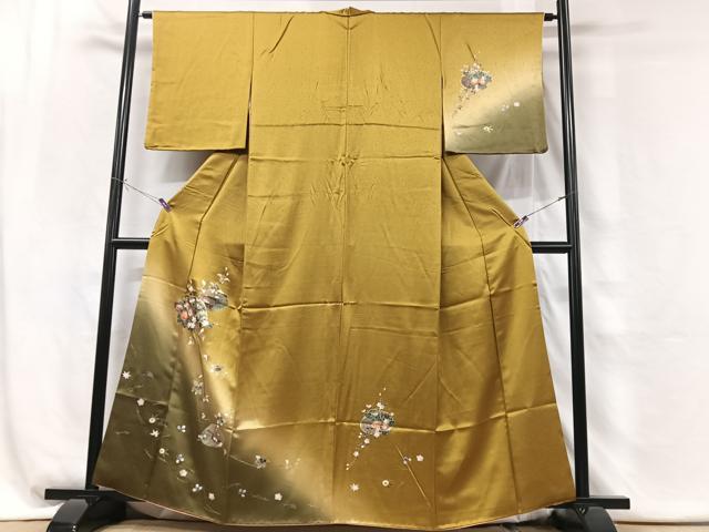 平和屋着物■訪問着　枝花文　暈し染め　金彩　さが美扱い　正絹　逸品　CABG6495xe