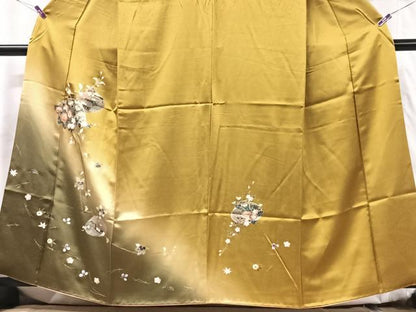 平和屋着物■訪問着　枝花文　暈し染め　金彩　さが美扱い　正絹　逸品　CABG6495xe