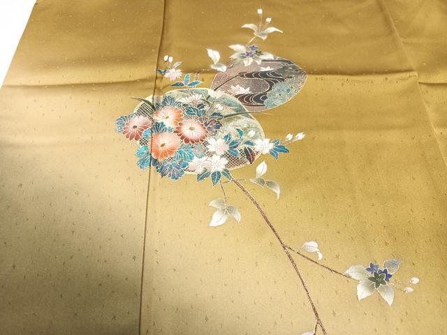 平和屋着物■訪問着　枝花文　暈し染め　金彩　さが美扱い　正絹　逸品　CABG6495xe