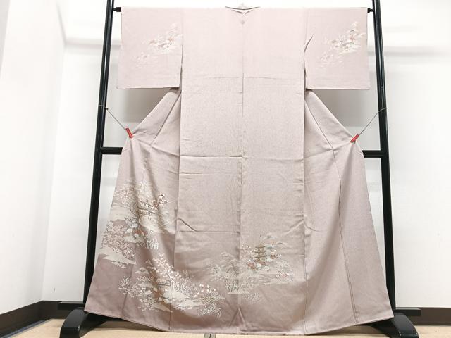 平和屋着物■訪問着　風景文　金彩　正絹　逸品　CABG6500xe