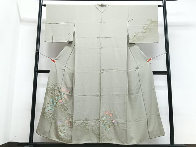 平和屋着物■訪問着　草花文　暈し染め　金彩　正絹　逸品　CABG6503xe