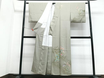 平和屋着物■訪問着　草花文　暈し染め　金彩　正絹　逸品　CABG6503xe