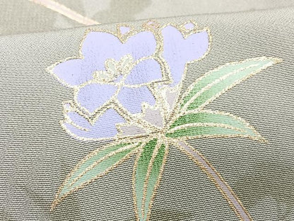 平和屋着物■訪問着　草花文　暈し染め　金彩　正絹　逸品　CABG6503xe