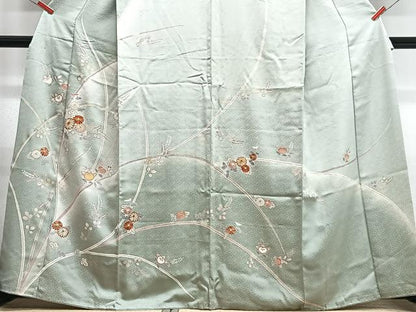 平和屋着物■訪問着　駒刺繍　枝花文　金彩　正絹　逸品　CABG6504xe