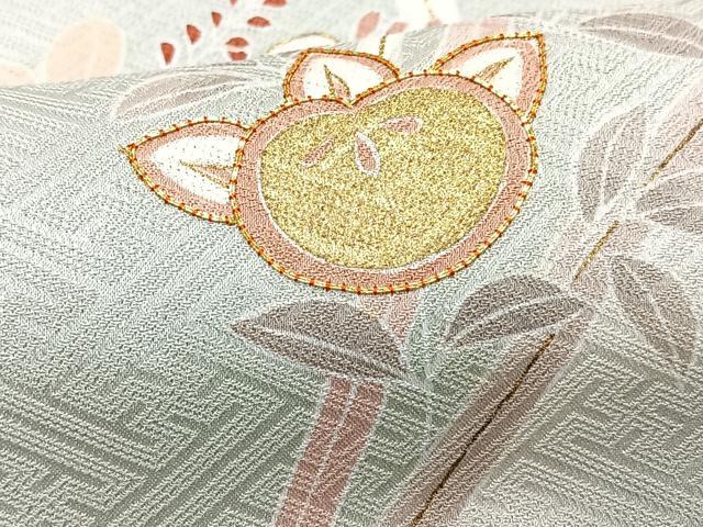 平和屋着物■訪問着　駒刺繍　枝花文　金彩　正絹　逸品　CABG6504xe