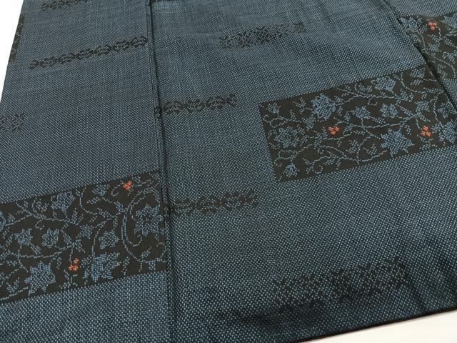 平和屋着物■本場大島紬　草花文　正絹　逸品　CABG6516xe