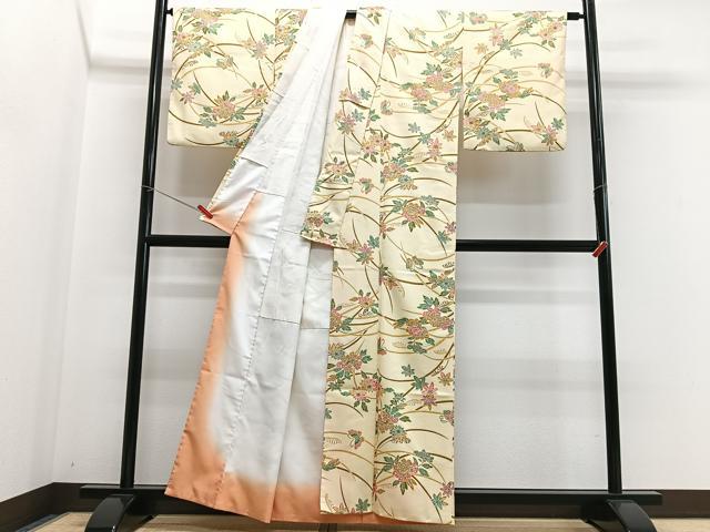 平和屋着物■小紋　草花文　洗える着物　CABG6525xe