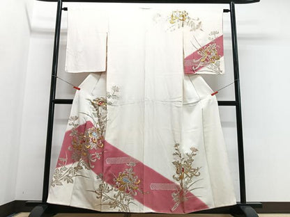 平和屋着物■訪問着　刺繍　乱菊　暈し染め　金銀彩　正絹　逸品　CABG6526xe