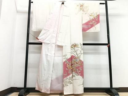 平和屋着物■訪問着　刺繍　乱菊　暈し染め　金銀彩　正絹　逸品　CABG6526xe
