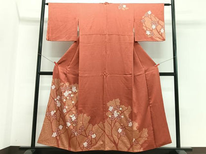 平和屋着物■訪問着　刺繍　絞り　枝梅文　金彩　正絹　逸品　CABG6531xe