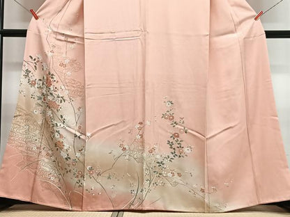 平和屋着物■訪問着　流水枝花文　暈し染め　正絹　逸品　CABG6533xe